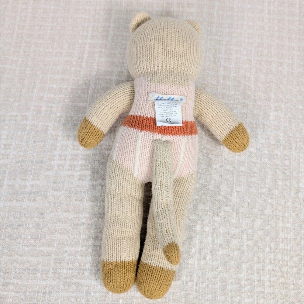BlaBla Knit Doll Handcrafted Plush Toy Colette Cat Tan Pink 12